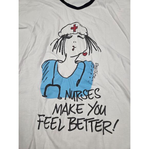 EMERSON STREET Sleep Shirt Cotton SS Pajama One Size OSFA Nurses Nursing - Picture 2 of 4